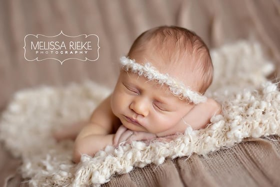 Image of Angora Cream Newborn Halo Tieback Headband