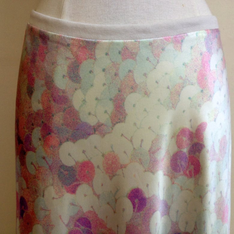 Image of Satin Sequin Print Skirt
