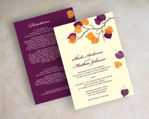 Image of Serena Purple Orange Wedding Invitations