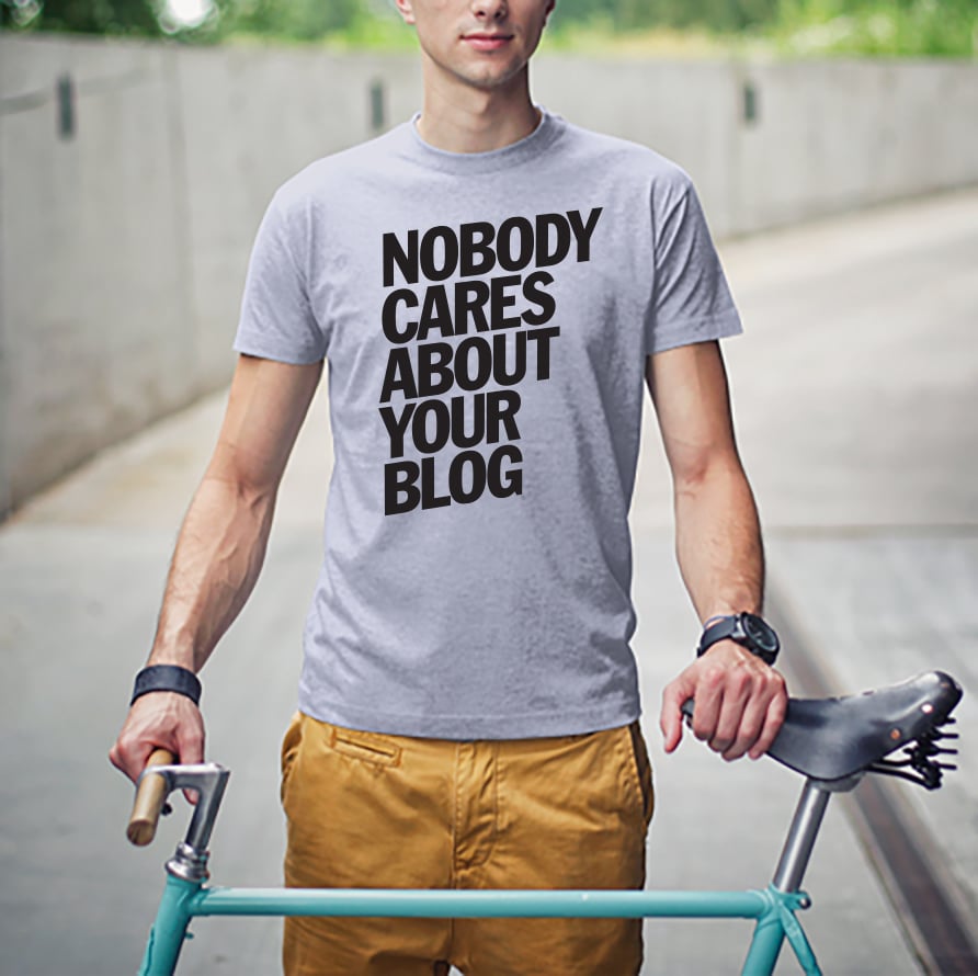 Image of Nobody Cares About Your Blog - Black on Heather Grey