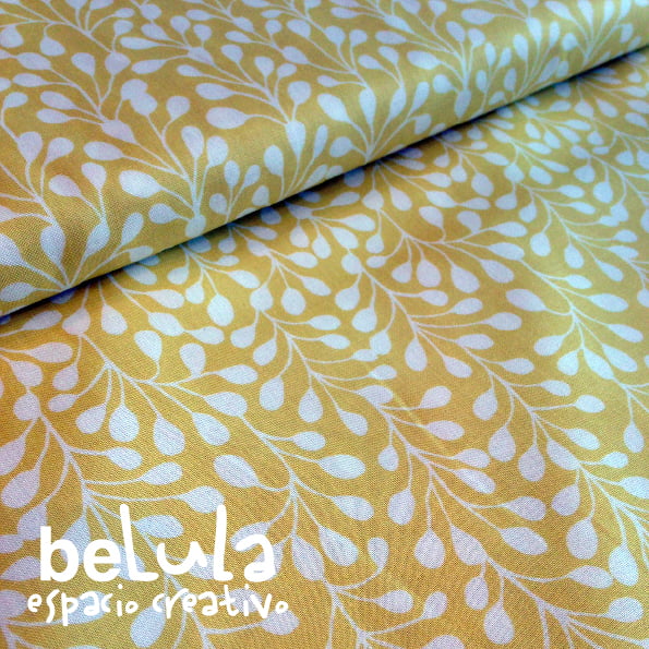 Image of Tela algodón patchwork: Floreada amarillo claro