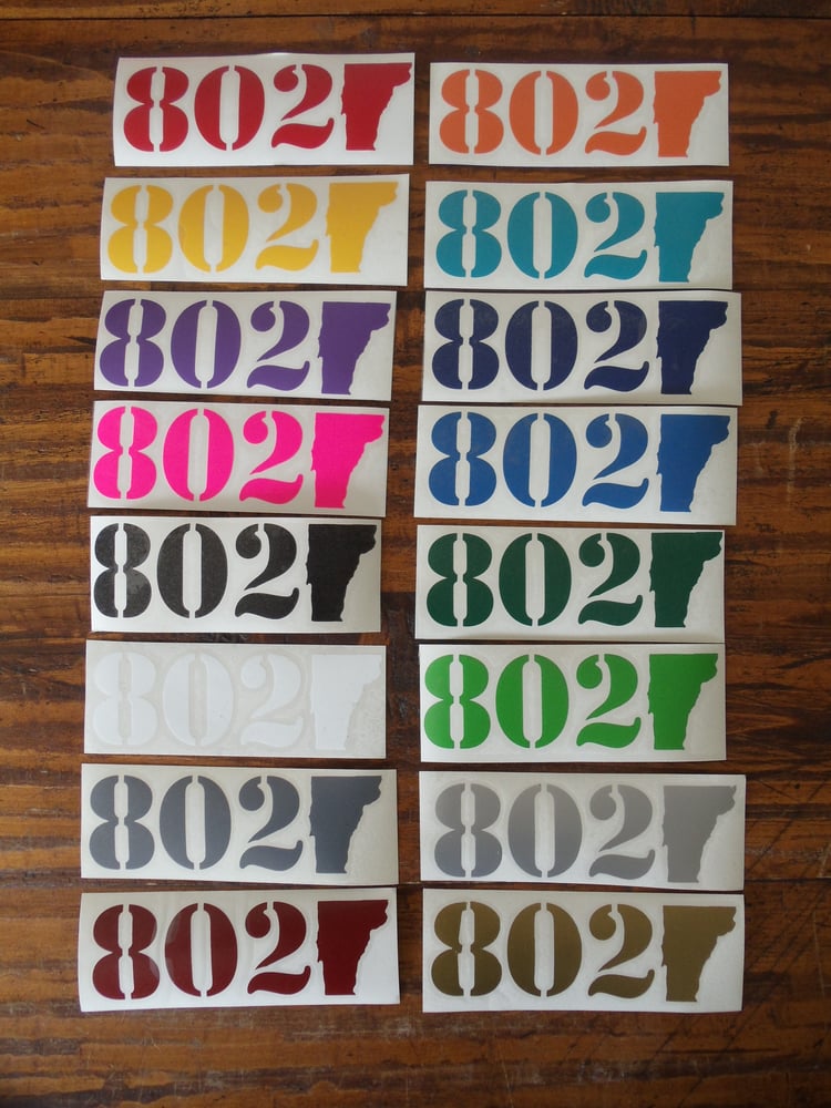 Image of 802 Stickers Vinyl Bumper 802 Sticker - Vermont sticker - vermont stickers