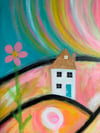 Waiting for the sunshine. Original canvas painting. 