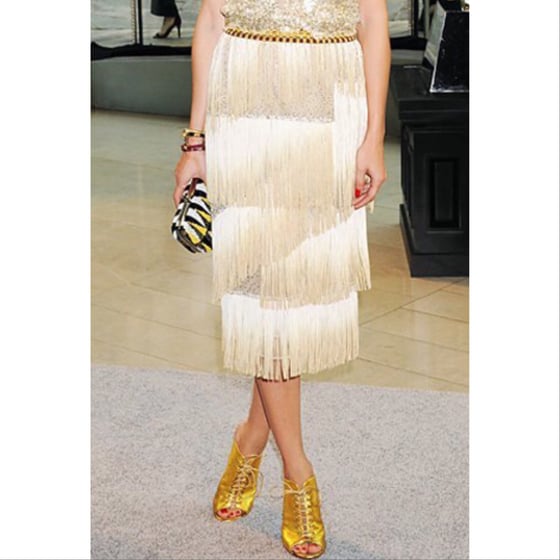 Image of Fringe Faux Leather Skirt