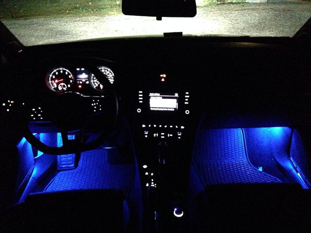 Image of Single Color Footwell LEDs Red / Blue / White Fits: MK7 Volkswagen GTI / Golf /  GSW / ALLTRACK