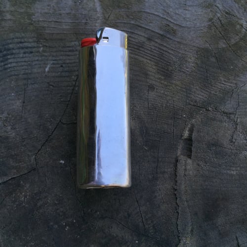 Image of TURQUOISE & SILVER FULL SIZE BIC LIGHTER SLEEVE