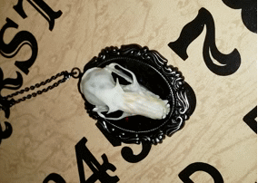 Image of Death Awaits - Cave Bat Cameo Necklace