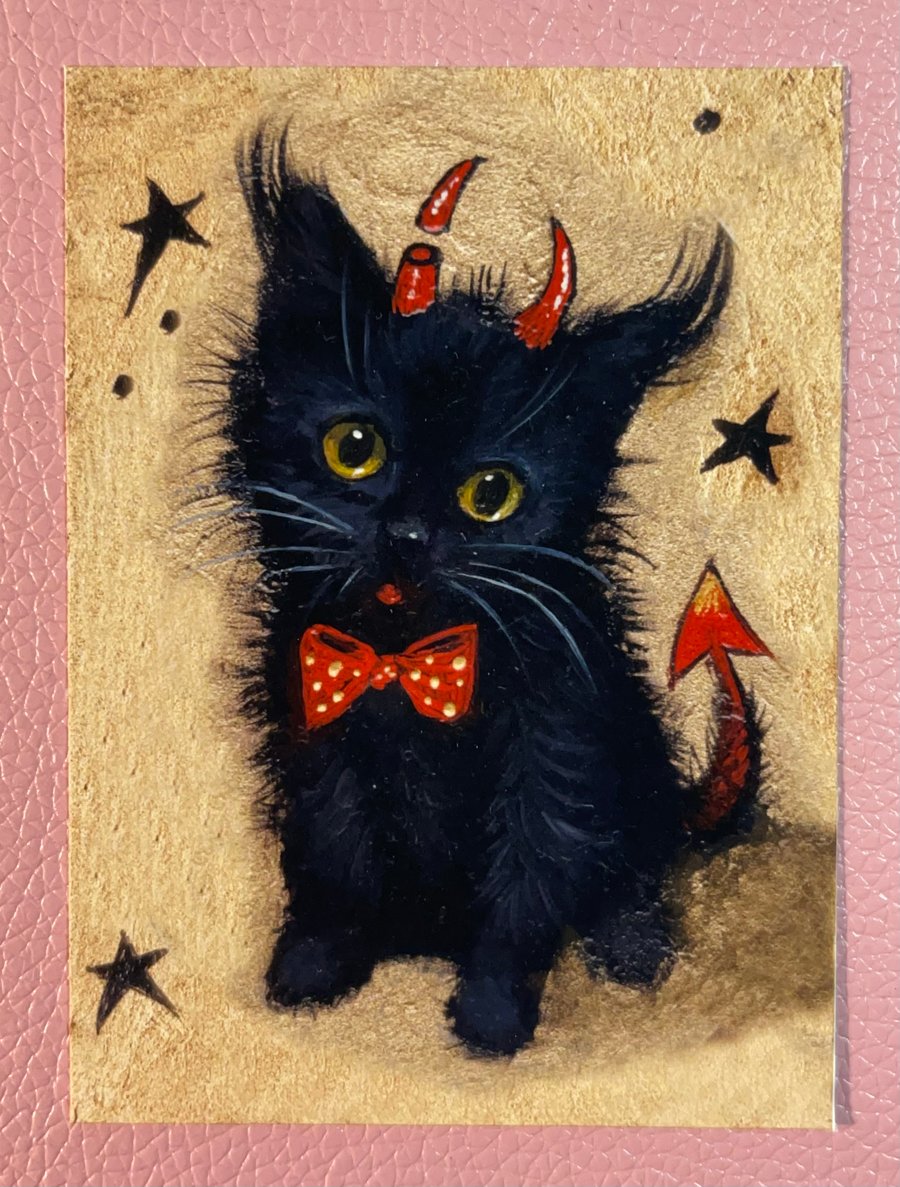 Image of "Devil's Kitten" Print
