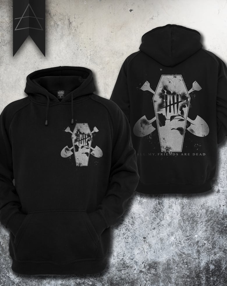 Image of Coffin hoodie (front and back)