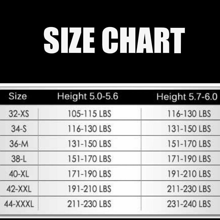 Big Cartel Size Chart