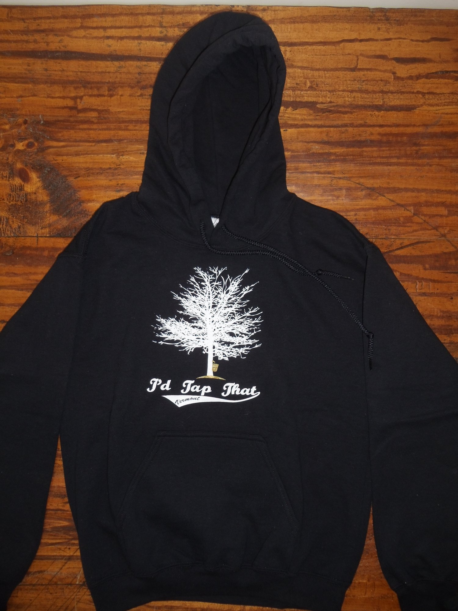 Image of I'd Tap That - Maple Syrup Tree Vermont Hooded Sweatshirt - Vermont Sweatshirt - Vermont Hoodie