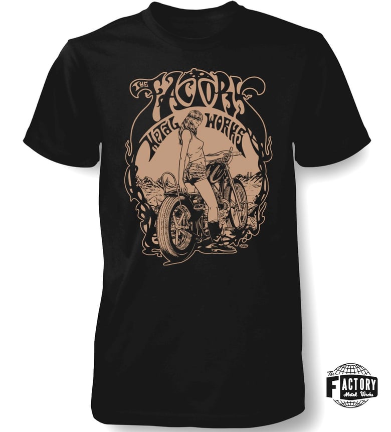 Image of The Factory Metal Works Vintage Triumph Chopper Girl  Tshirt
