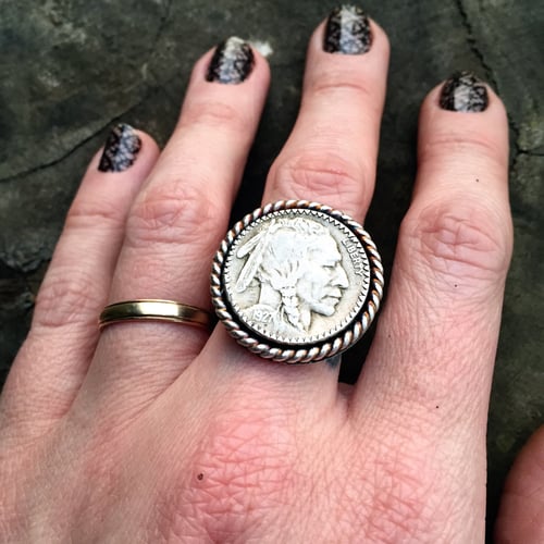 Image of 1927 BUFFALO HEAD NICKEL SILVER RING