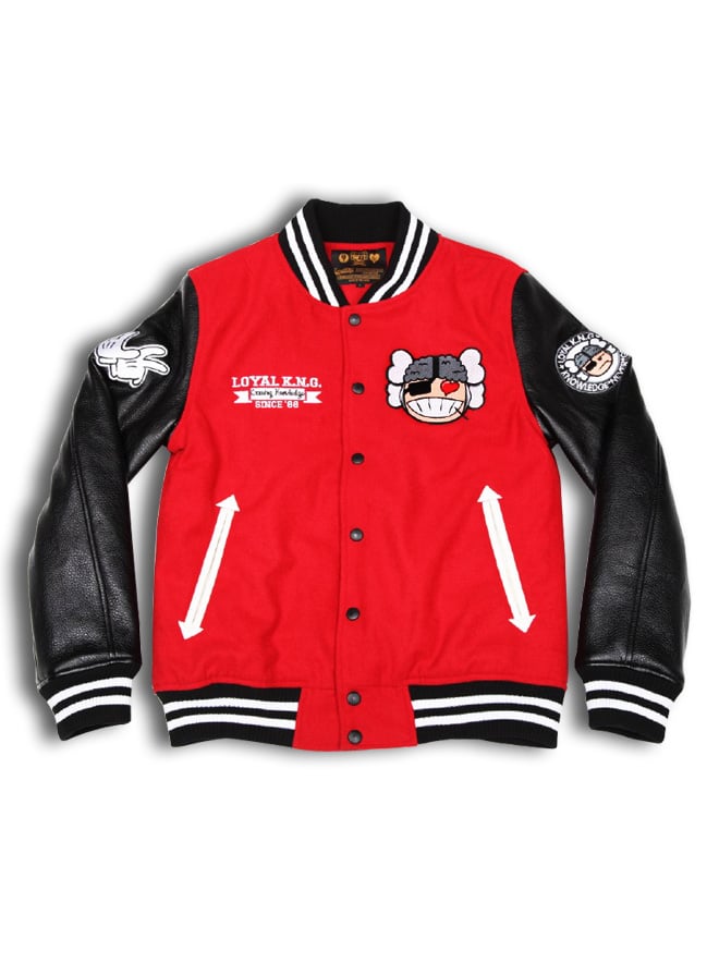 Image of 'Atama Love' Logo Red/Black Letterman Jacket