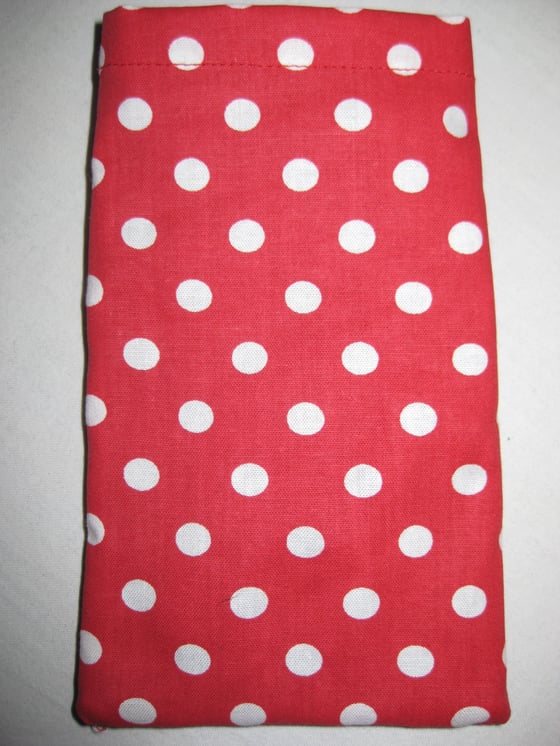 Image of Red Polkadot Protective Phone Pouch