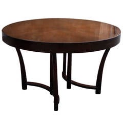 Image of 1950s Robsjohn Gibbings for Widdicomb Walnut Extension table with 1 leave