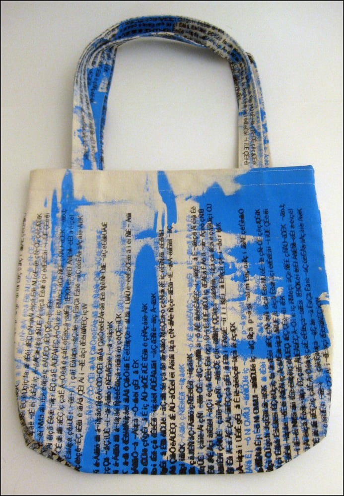 Matthew Jay Landon Mjl Blue Abstract Gibberish Cut N Sew Bag