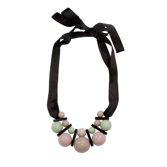 Image of Large celadon&beige necklace