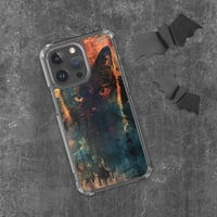 Image 1 of Dark Goth Themed Black Cat Aesthetic Clear Case for iPhone®