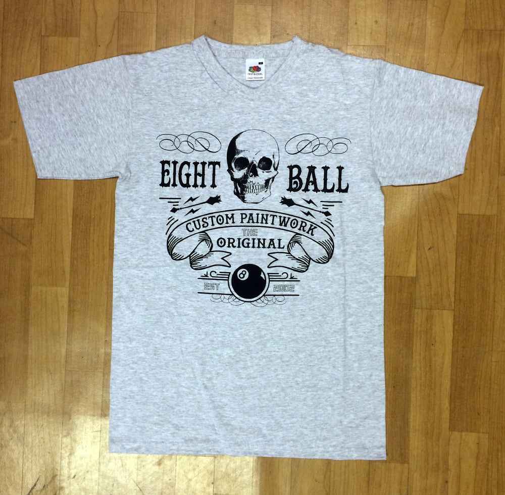 Image of 8 Ball Skull T-Shirt - Grey
