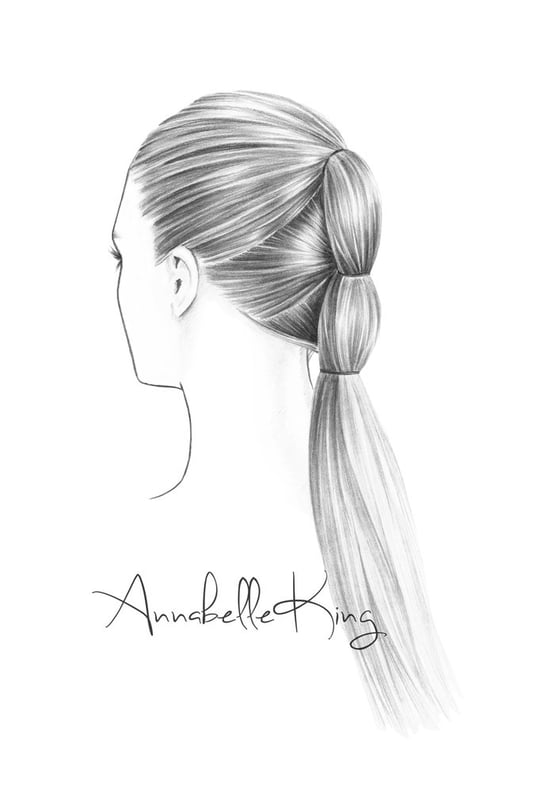Image of Hair Illustration no.1 Original A5