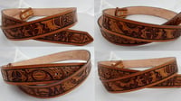 Image 1 of Custom Hand Tooled Leather Belt