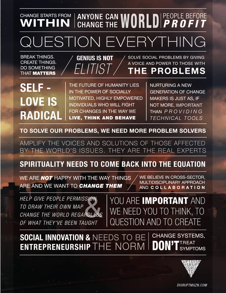 Image of DISRUPT Magazine's Manifesto 