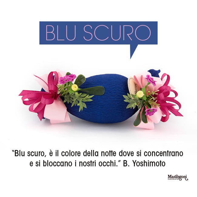 Uovo di Pasqua Artigianale di Cioccolato Fondente o al Latte - a caramella - blu scuro