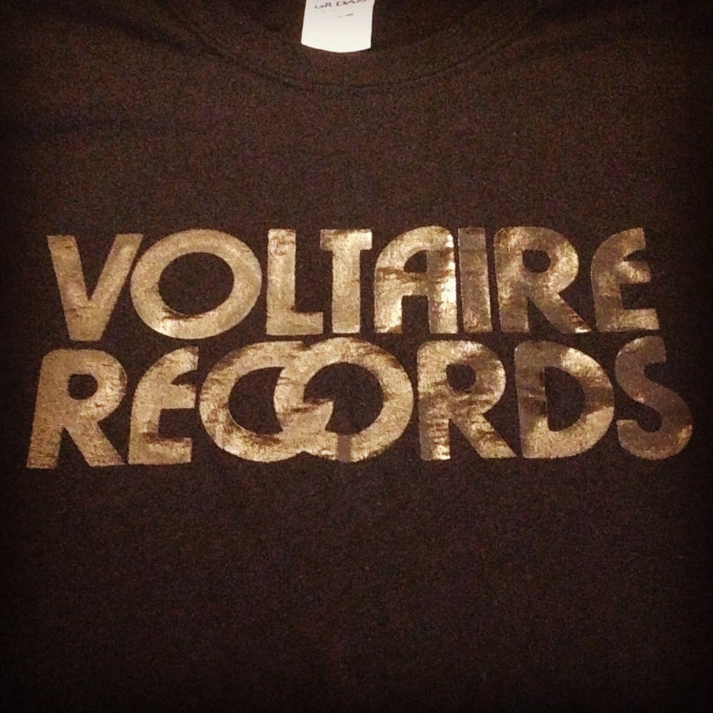 Image of Voltaire Records T Shirt "Text" Logo