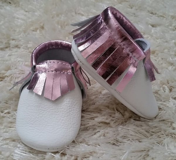 Image of Metallic Marshmallow Leather Moccs