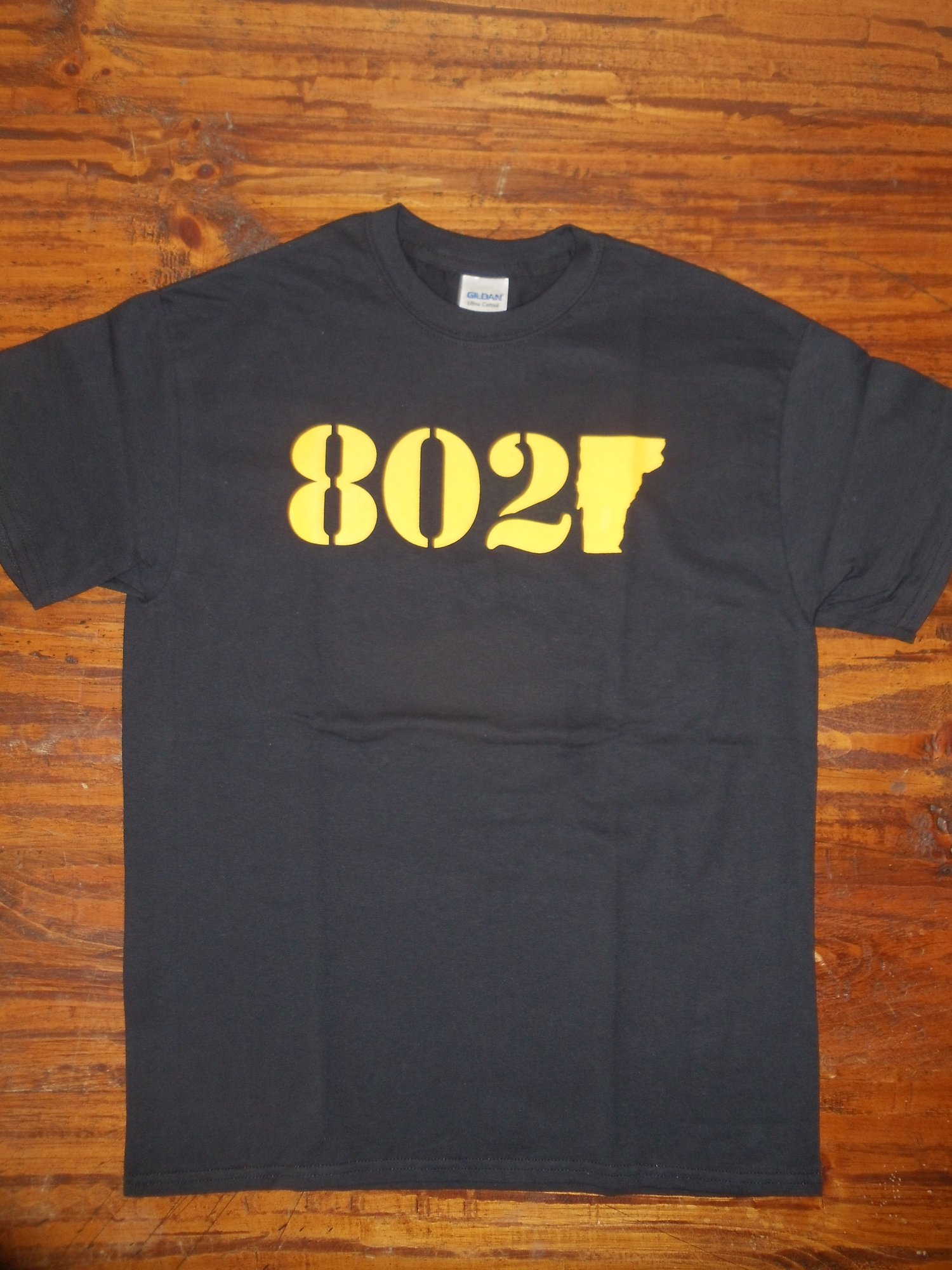 Image of 802 Classic T-Shirt - Yellow & Black - Vermont shirt - Vermont clothing