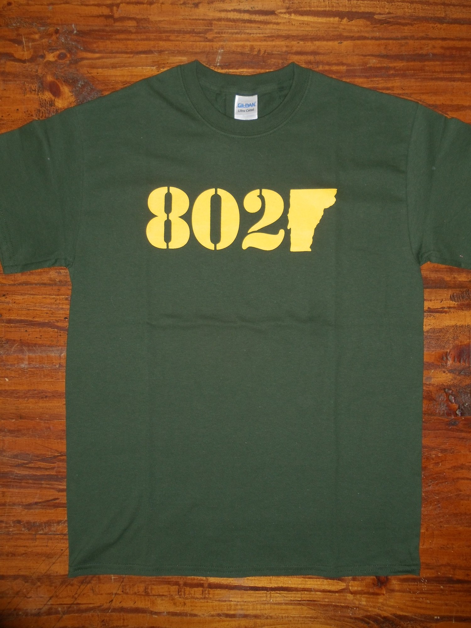 Image of Vermont 802 Classic T-Shirt - Gold & Forest Green - Toddler, Kids Youth & Adult (men's & Women's)