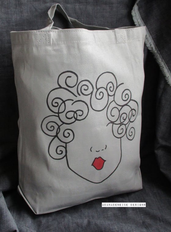 Image of Curly Girl Canvas Tote Bag 