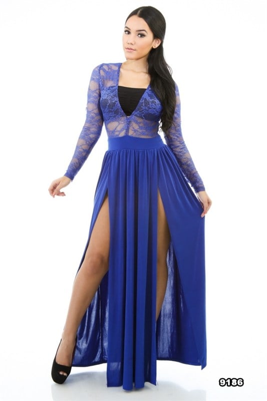 Image of ROYALTY LACE CONTRAST DRESS