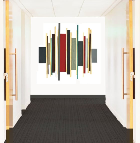 Image of 'SOUNDWAVE NO8' | Geometric Abstract Wall Sculpture | Installation Art | Large Wall Hanging