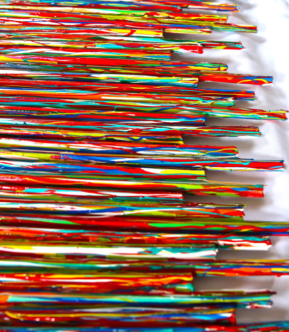 Image of 'LIFE EXPERIENCES IN RED' | Large Wall Art | Abstract Painting | Red Wall Sculpture