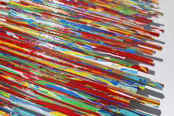 Image of 'LIFE EXPERIENCES IN RED' | Large Wall Art | Abstract Painting | Red Wall Sculpture