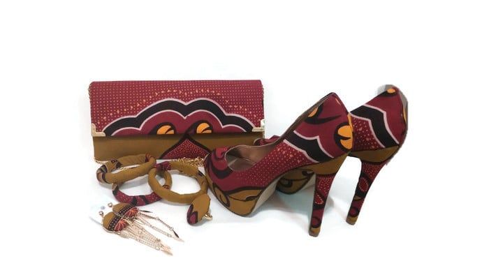 Image of Musty Ankara bag,shoe&accessories set