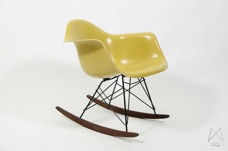 Image of Eames Herman Miller RAR rocking chair glassfiber ochre light
