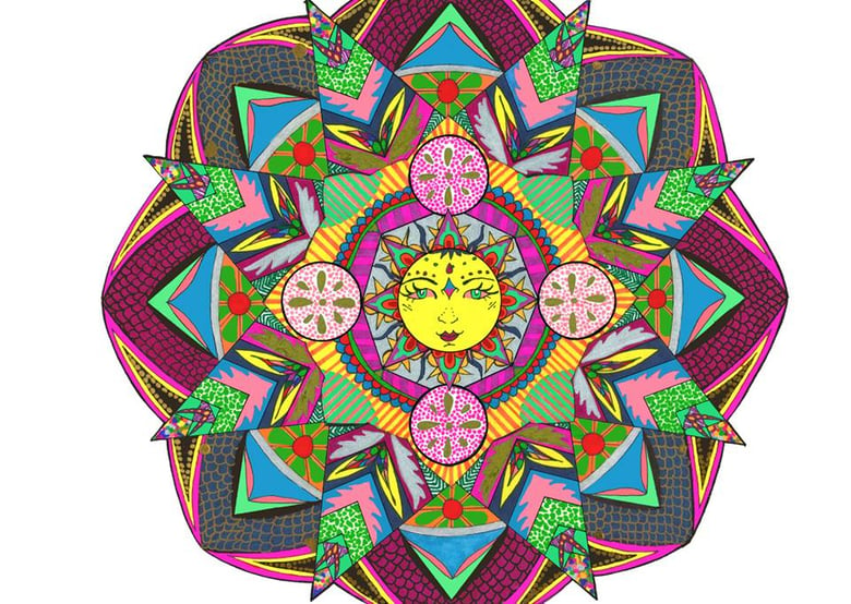 Image of A3 Sunshine Mandala print - Original