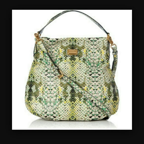 Image of Marc by Marc Jacobs Fresh Grass Hillier Hobo Supersonic Snake Printed Tote.