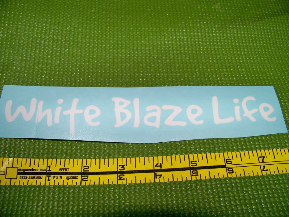 Image of "White Blaze Life" white decal