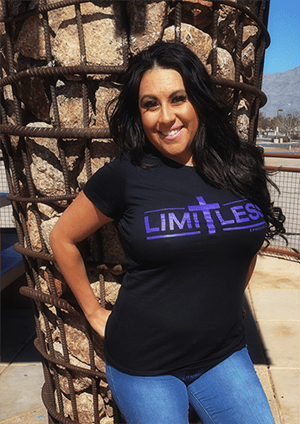 Image of LIMITLESS T-SHIRT (WOMENS BLACK W/ PURPLE LOGO)