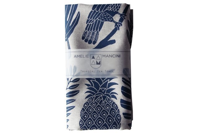 Image of Tropical Blue Tea Towel 