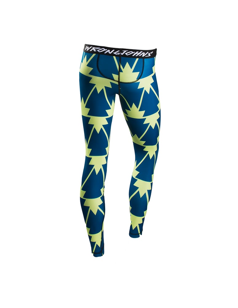 Image of Womens Blue/Neon Trees Thermal Bottoms
