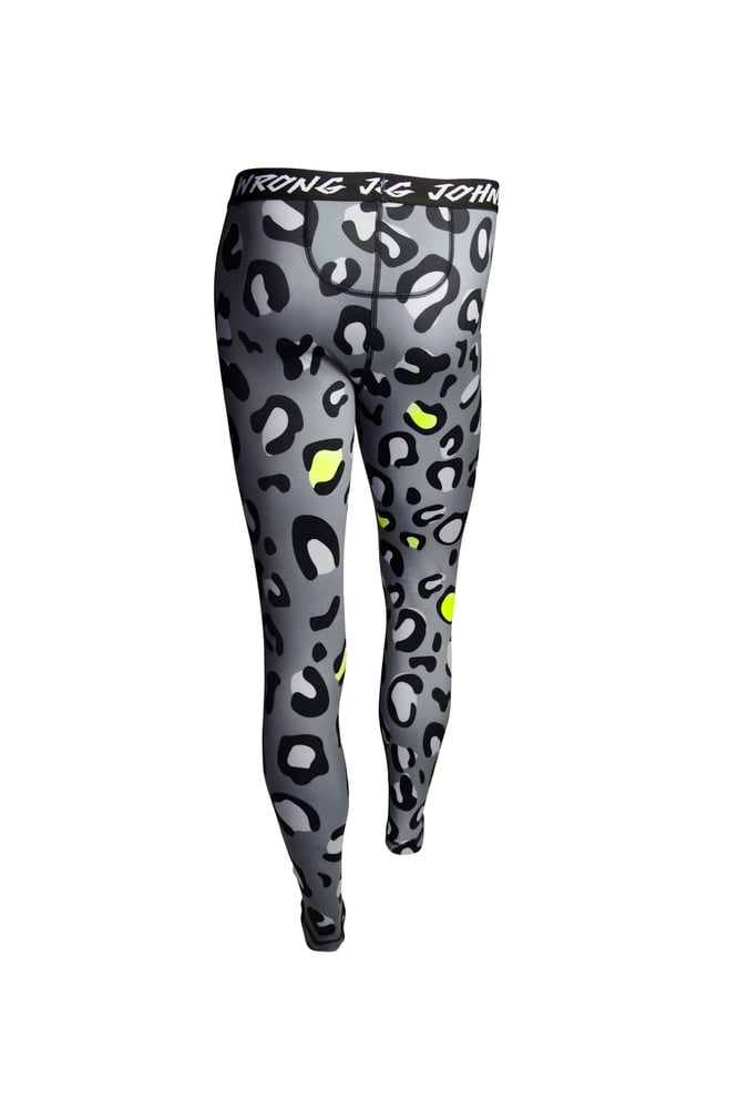 Image of Mens Grey Leopard Print Thermal Bottoms