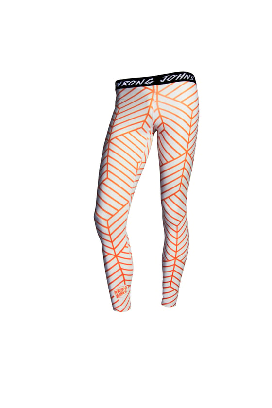 Image of Womens Orange Cubes Thermal Bottoms