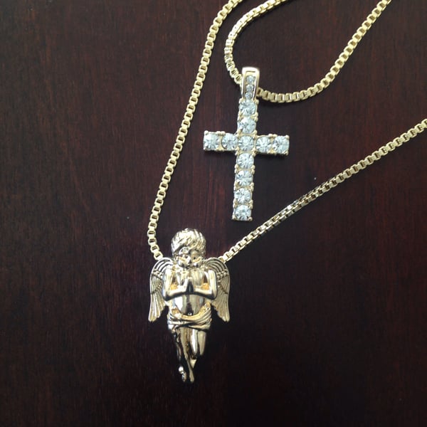 Image of Angel/cross set (bling cross)