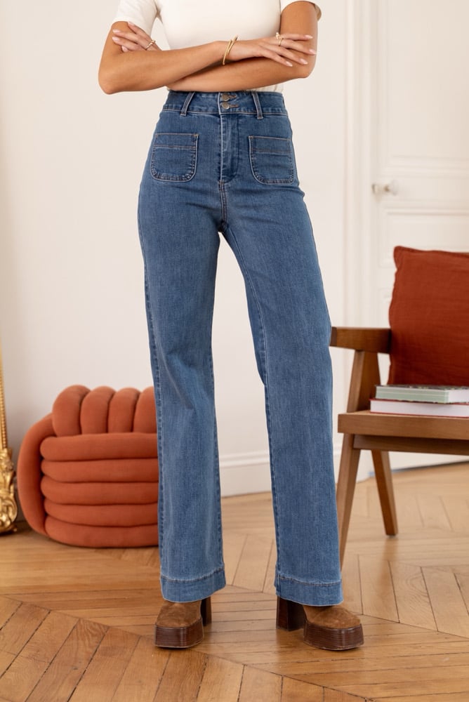 Image of Jeans ELENA Bleu stone ou ELENETTE Bleu stone 