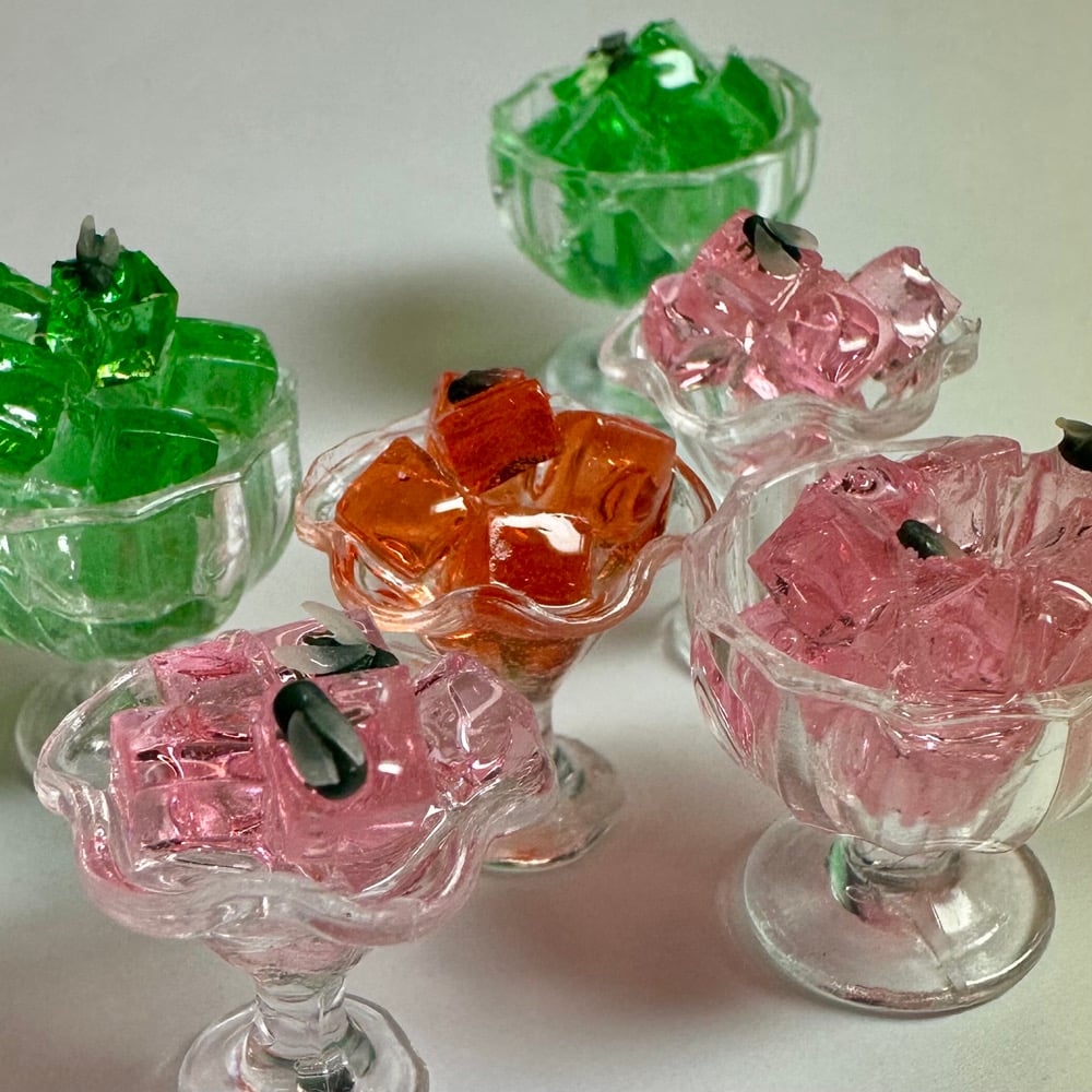 Image of Cubed Gelatin with Flies